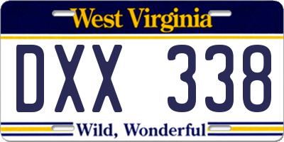 WV license plate DXX338