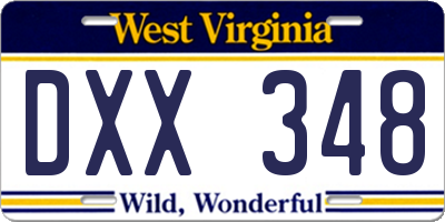 WV license plate DXX348