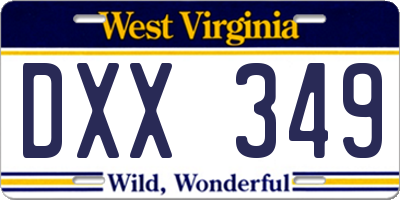 WV license plate DXX349