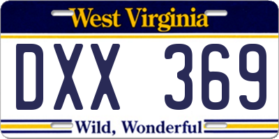 WV license plate DXX369