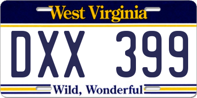 WV license plate DXX399