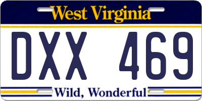 WV license plate DXX469