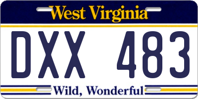 WV license plate DXX483
