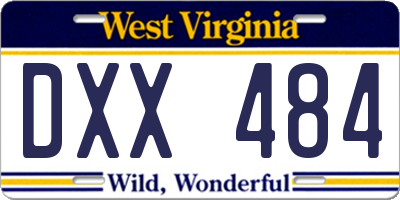 WV license plate DXX484
