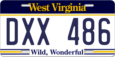 WV license plate DXX486