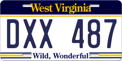 WV license plate DXX487