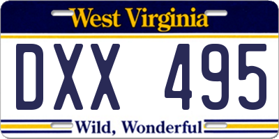 WV license plate DXX495