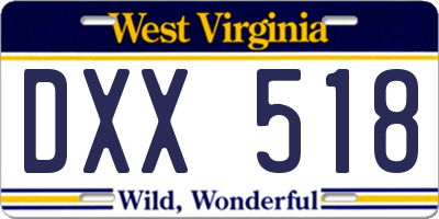 WV license plate DXX518