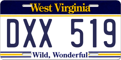 WV license plate DXX519