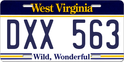WV license plate DXX563