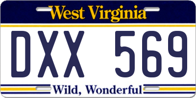 WV license plate DXX569