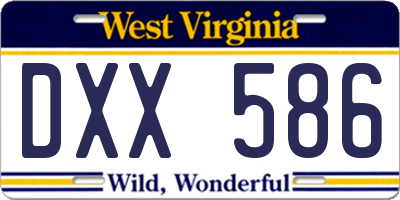 WV license plate DXX586