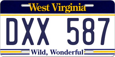 WV license plate DXX587