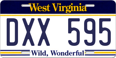 WV license plate DXX595