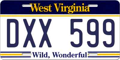WV license plate DXX599