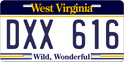 WV license plate DXX616