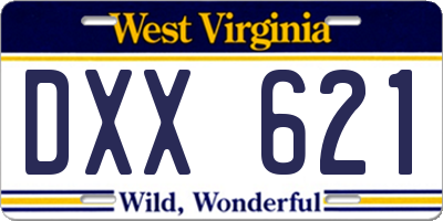 WV license plate DXX621