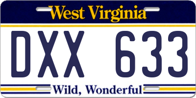 WV license plate DXX633