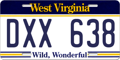 WV license plate DXX638