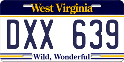 WV license plate DXX639