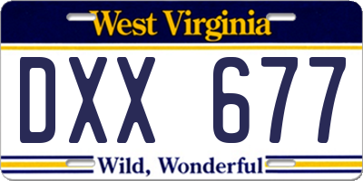 WV license plate DXX677