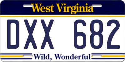 WV license plate DXX682