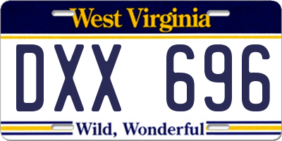 WV license plate DXX696