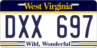 WV license plate DXX697