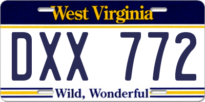 WV license plate DXX772