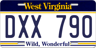 WV license plate DXX790