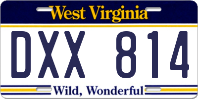 WV license plate DXX814