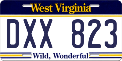 WV license plate DXX823