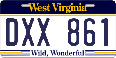 WV license plate DXX861