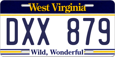 WV license plate DXX879