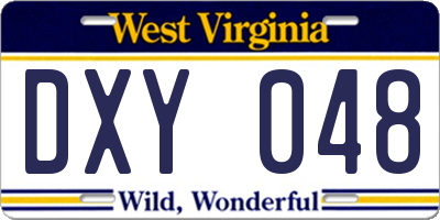WV license plate DXY048
