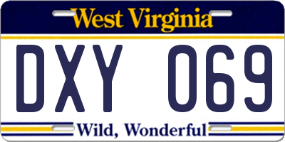 WV license plate DXY069