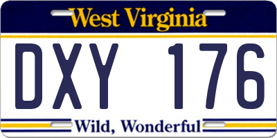 WV license plate DXY176