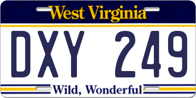 WV license plate DXY249