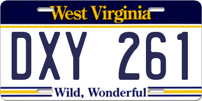 WV license plate DXY261