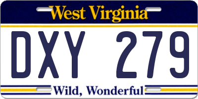 WV license plate DXY279