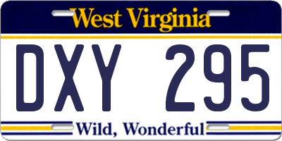 WV license plate DXY295