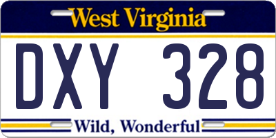 WV license plate DXY328