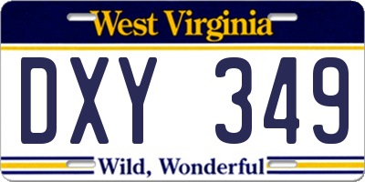 WV license plate DXY349