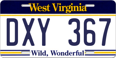 WV license plate DXY367