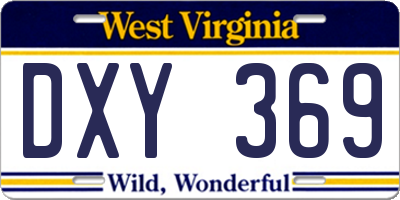 WV license plate DXY369