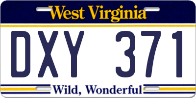 WV license plate DXY371