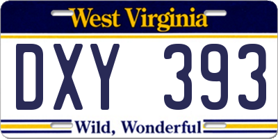 WV license plate DXY393