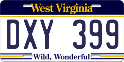 WV license plate DXY399