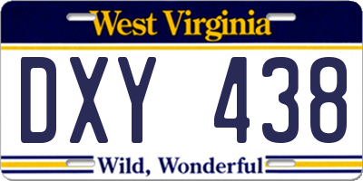 WV license plate DXY438