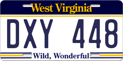 WV license plate DXY448